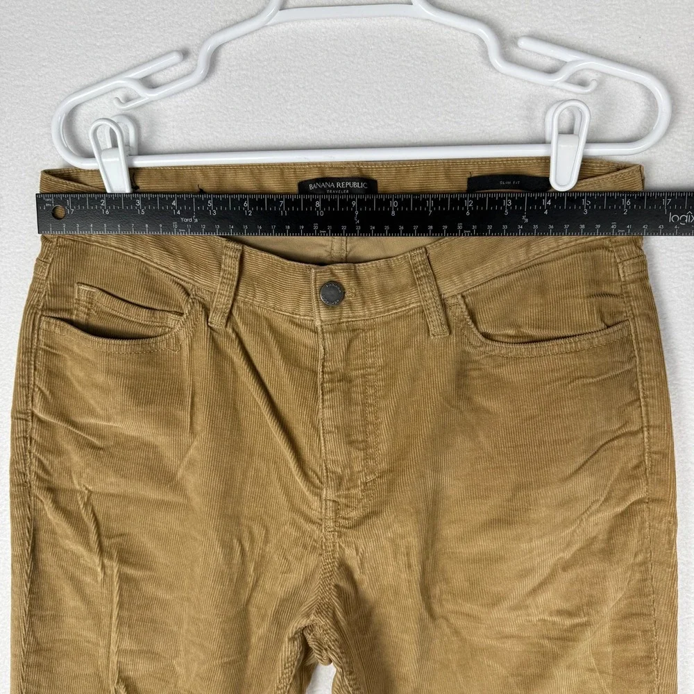 Banana Republic Traveler Slim Fit Corduroy Pants Mens 31x30 Khaki‎ Tan 744274-10